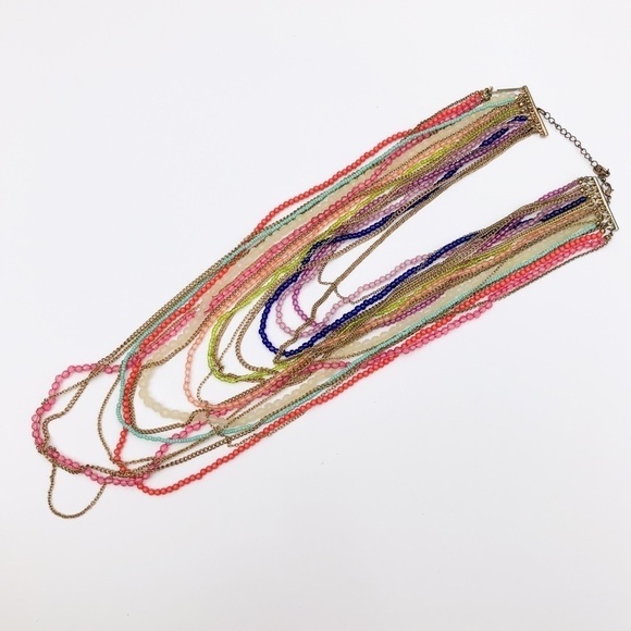 𝅺Aldo Multilayer and Multicolour Beaded Necklace - Picture 1 of 13